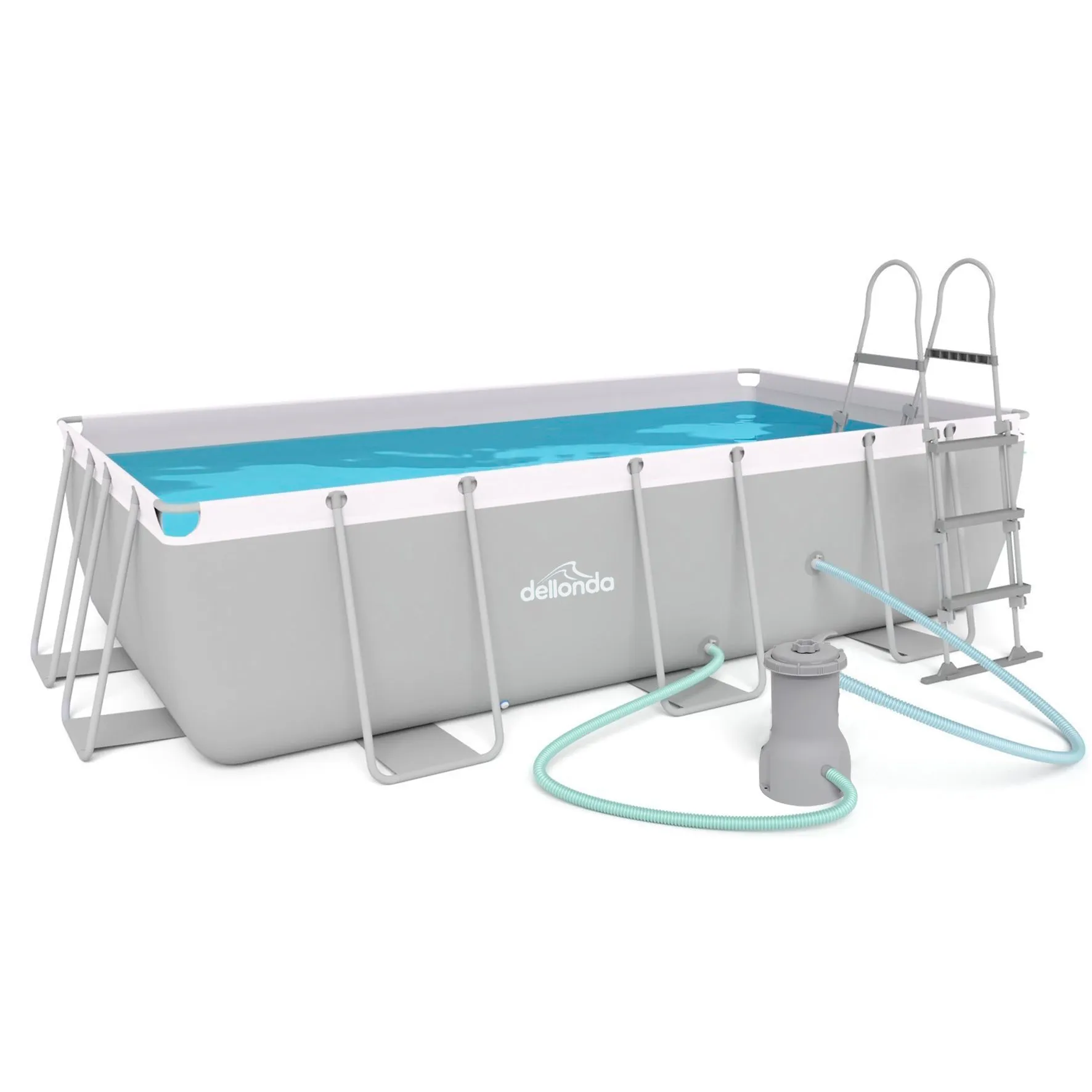 13ft Deluxe Steel Frame Swimming Pool Rectangular with Accessories - DL139