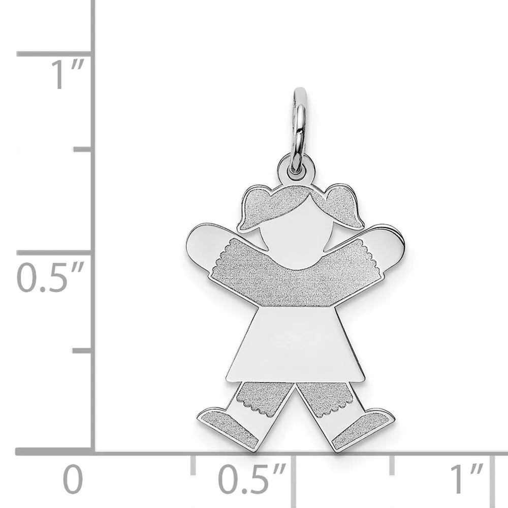 14k White Gold Kid Charm