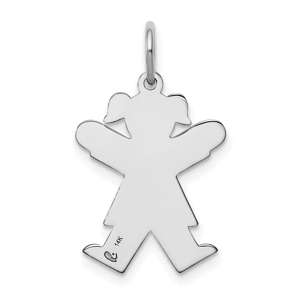 14k White Gold Kid Charm