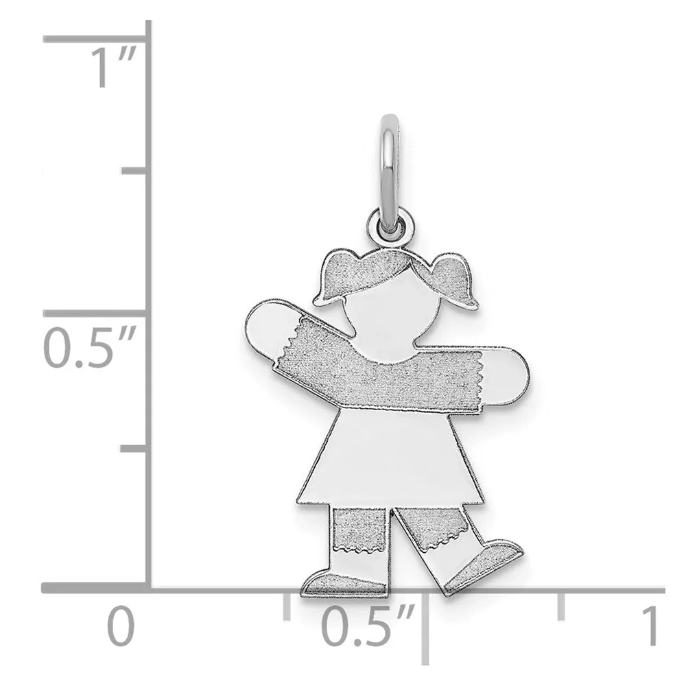 14k White Gold Kid Charm