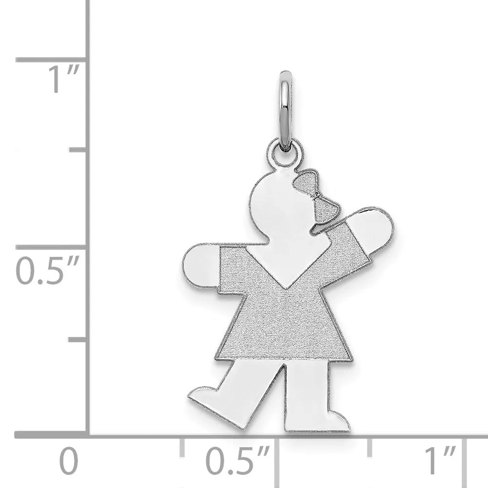 14k White Gold Kid Charm