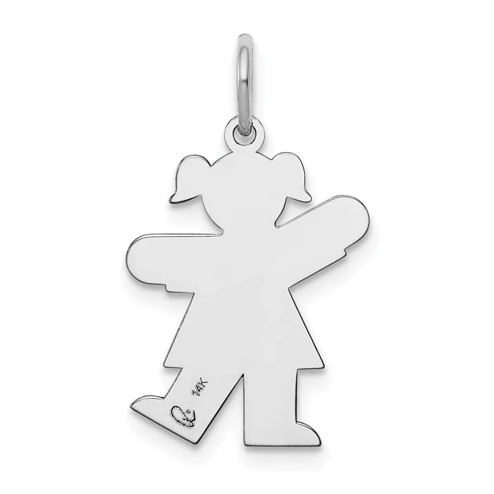 14k White Gold Kid Charm