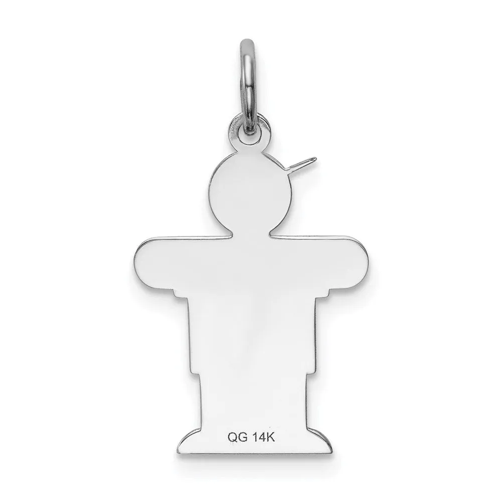 14k White Gold Kid Charm