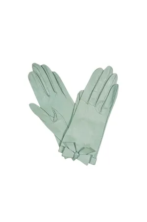 1980s Pale Mint Green Chanel Gloves With Bows Sz 7