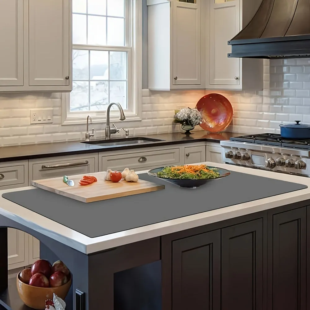 1pc Large Silicone Kitchen Counter Mat - Heat Resistant, Anti-Slip, Multi-Purpose Countertop Protector - Easy Clean, Durable, Versatile Kitchen and Home Supplies Essential