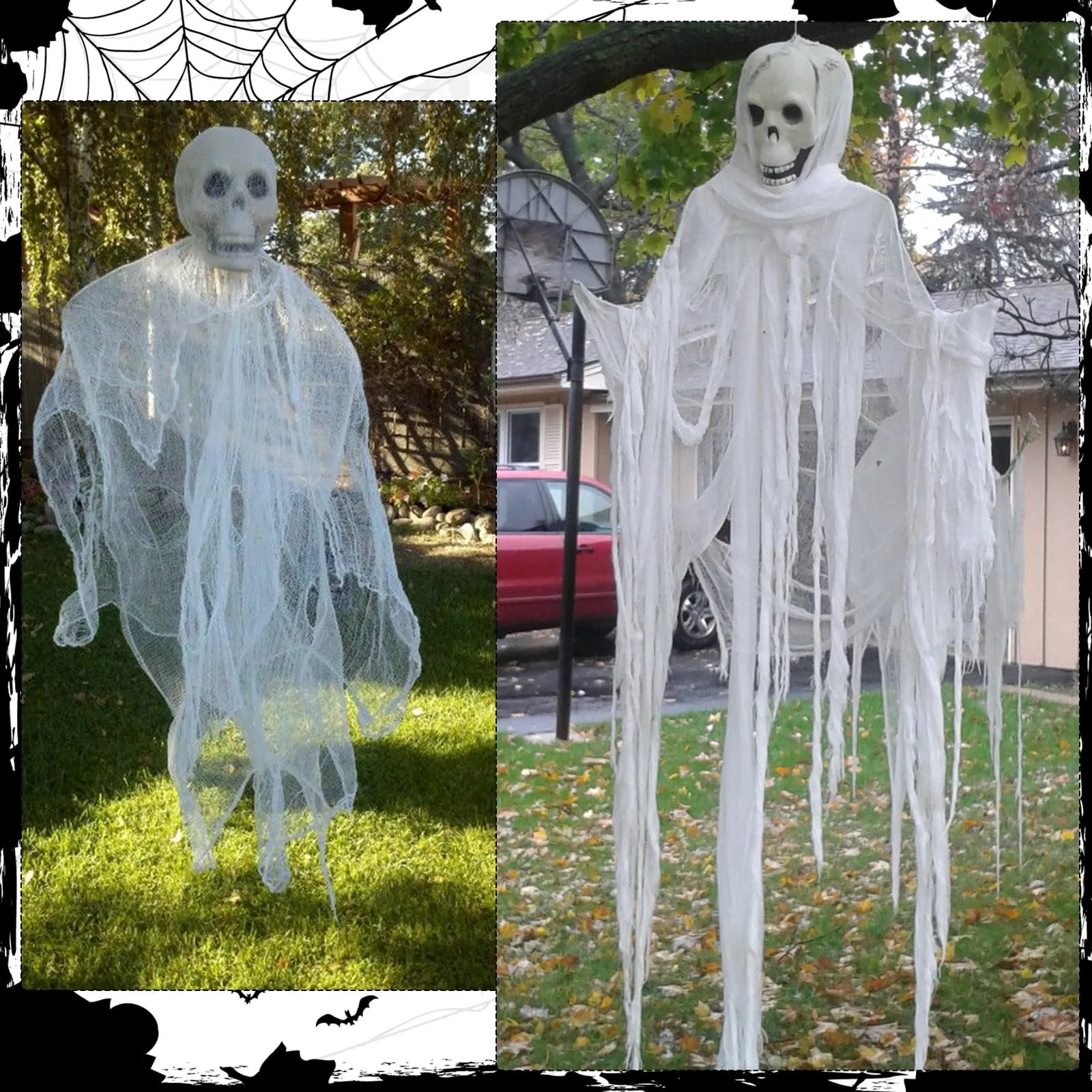 410 x 80 Halloween Creepy Cloth White Spooky Fabric Large Halloween Decorations Gauze Cloth Spooky Giant Cheese Cloth for Haunted House Halloween Party Supplies Decorations