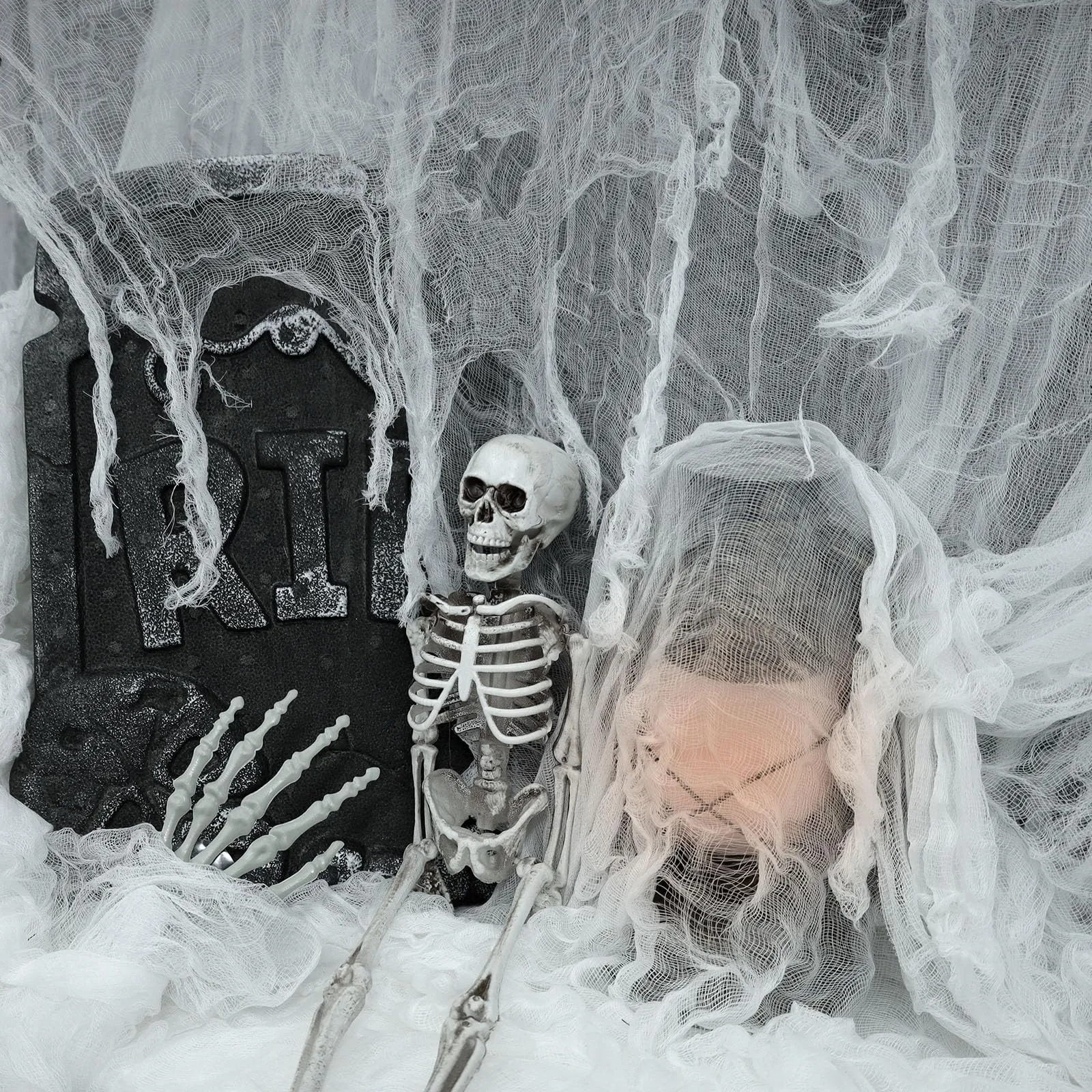 410 x 80 Halloween Creepy Cloth White Spooky Fabric Large Halloween Decorations Gauze Cloth Spooky Giant Cheese Cloth for Haunted House Halloween Party Supplies Decorations