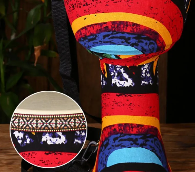 6/8 Inch Colorful Cloth Art African Djembe Drum
