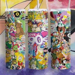 90’s Nostalgia Themed Skinny Tumbler