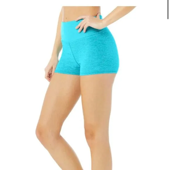 ALO Yoga Alosoft Aura Short in Bright Aqua Heather