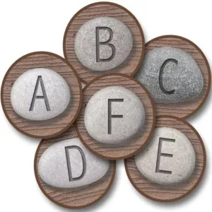 Alphabet Stones Seating Rounds - Set of 26