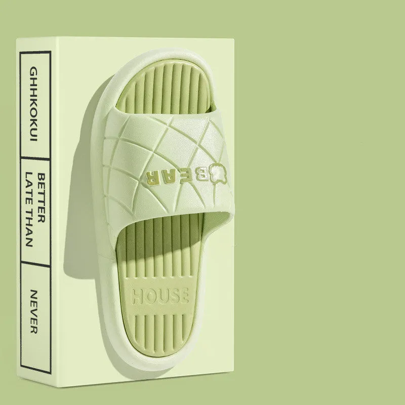Anti-slip Striped Lozenge Texture Design Slippers