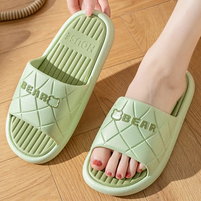 Anti-slip Striped Lozenge Texture Design Slippers