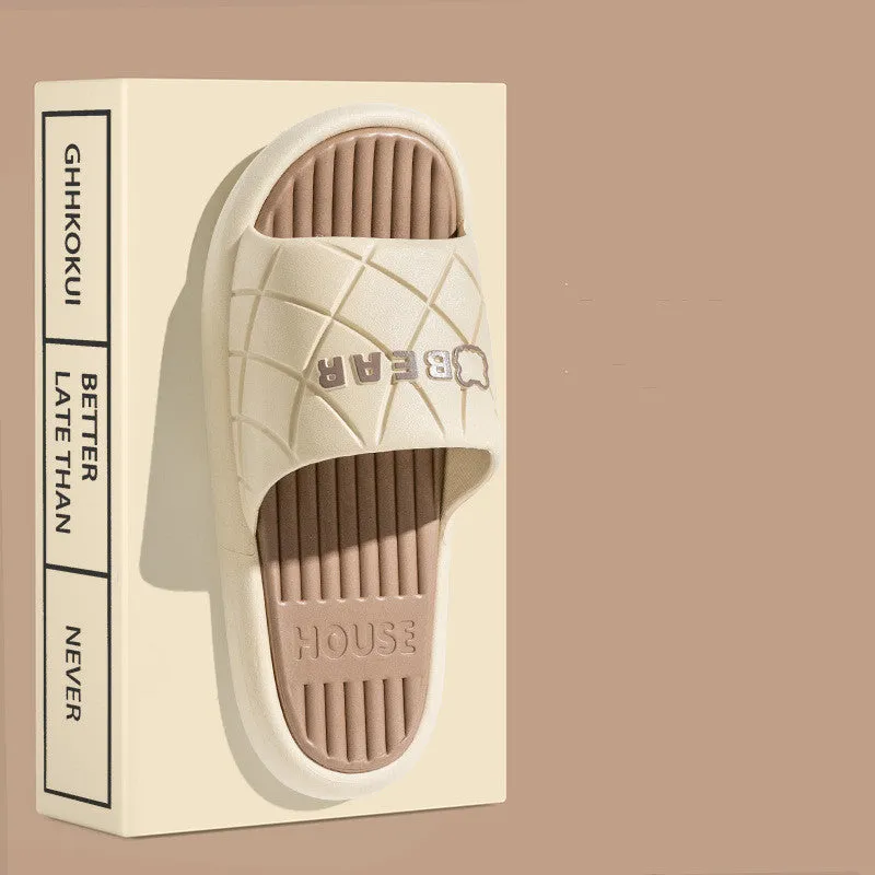 Anti-slip Striped Lozenge Texture Design Slippers