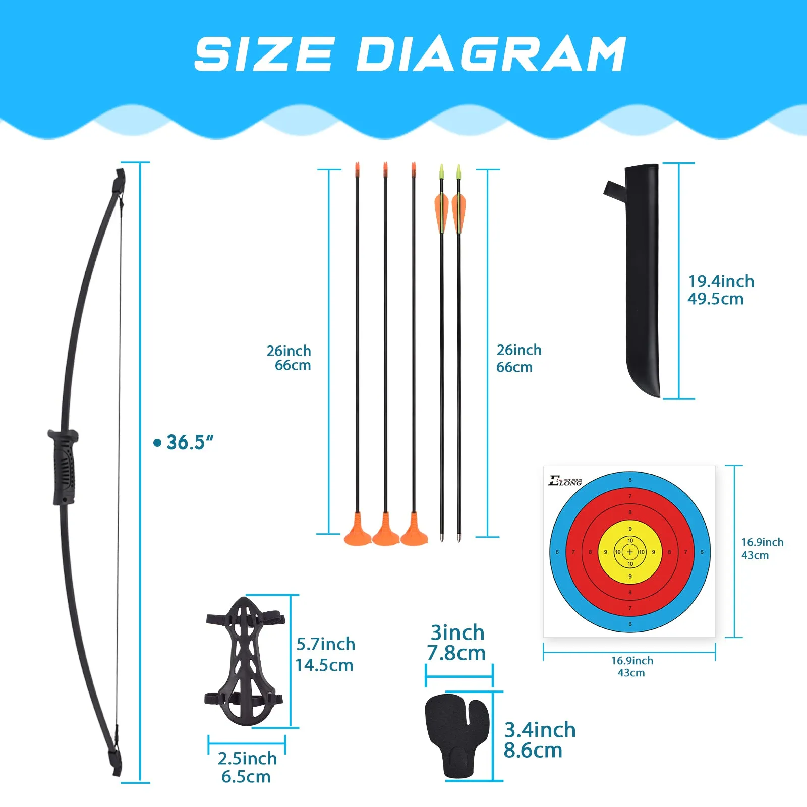Archery Recurve Bow and Arrow Set with Sucker Arrow for Youth Children Junior Beginner