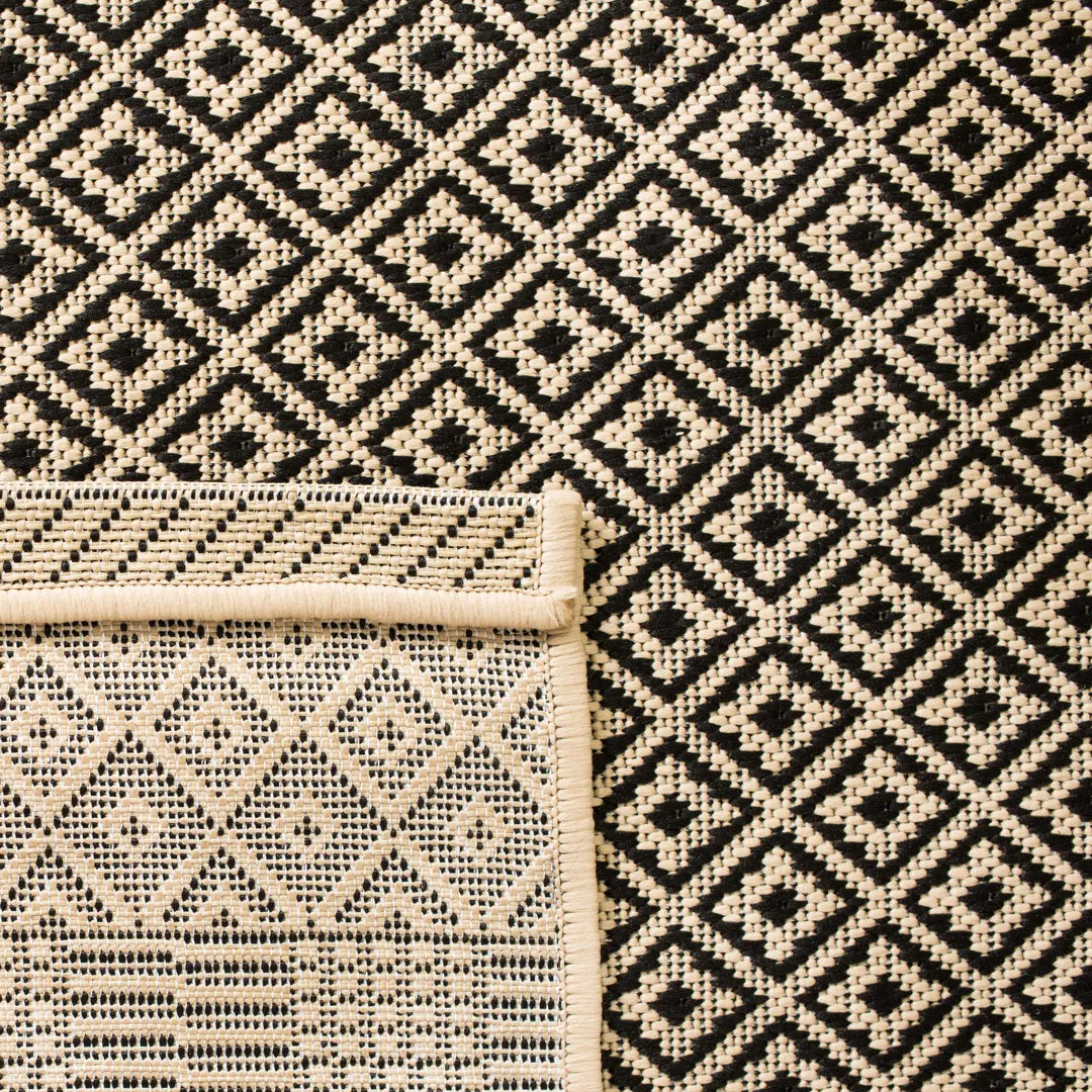 Arneshia Geometric Beige Indoor / Outdoor Area Rug Wade Logan® Rug Size: Rectangle 2' x 3'7"