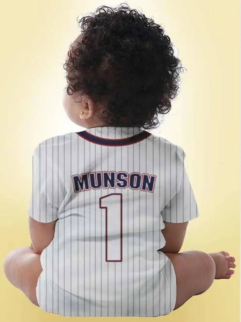 Baby Baseball Bodysuit, Personalized Baseball Jersey, Infant Onepiece Jersey, Any Team Name and Colors, Baby Boy Clothing