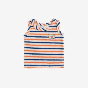 Baby Colorful Smiling Striped Terry Cloth Tank Top