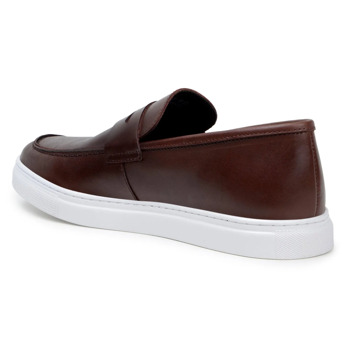 Belvedere Elliot in Brown Nappa Leather Slip-On Penny Sneaker