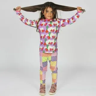 Birds Long Sleeve Shirt in Viola - 1 Left Size 9-10 years