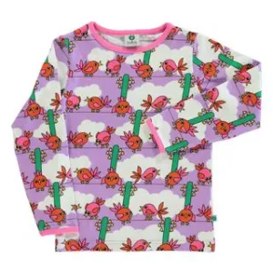 Birds Long Sleeve Shirt in Viola - 1 Left Size 9-10 years