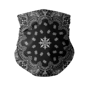 Black Classic Bandana Sublimation Neck Gaiter