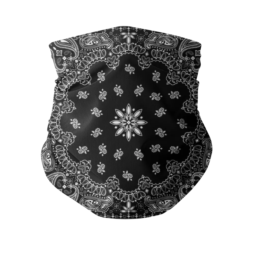Black Classic Bandana Sublimation Neck Gaiter