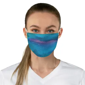 Blue Galaxy Printed Cloth Fabric Face Mask Colorful Purple, Green and Black Outer Space