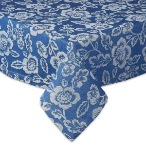 Blue Garden Jacquard Tablecloth