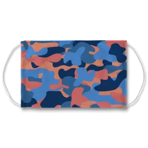 Blue Orange Camo Face Mask