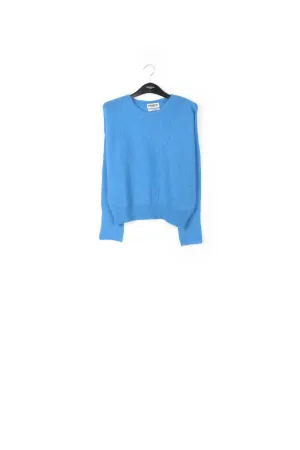 Blue oversized mohair-blend knit sweater