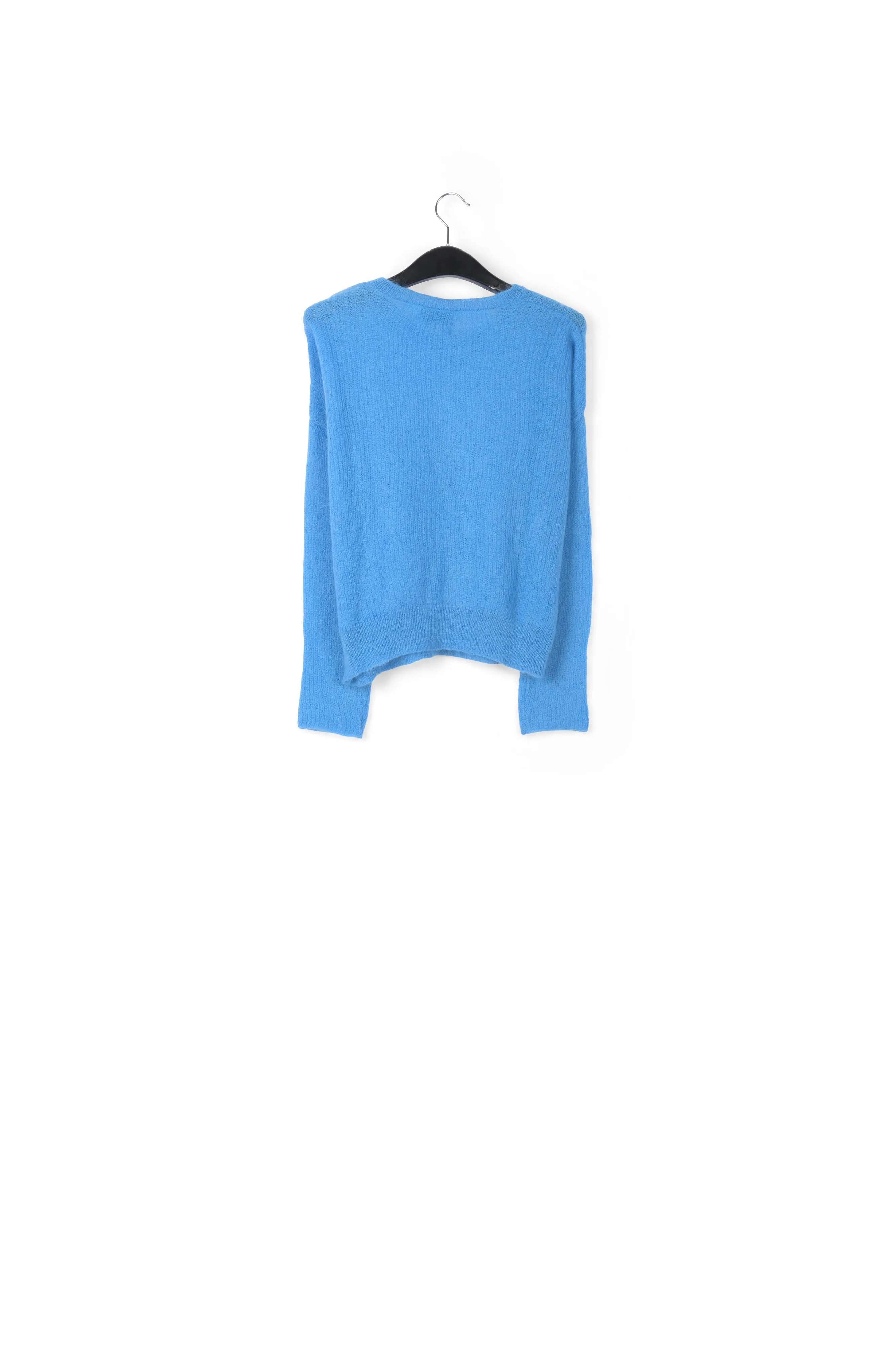 Blue oversized mohair-blend knit sweater