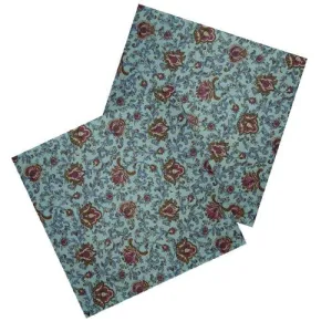 BLUE PAISLEY FLORAL COCKTAIL NAPKIN SET