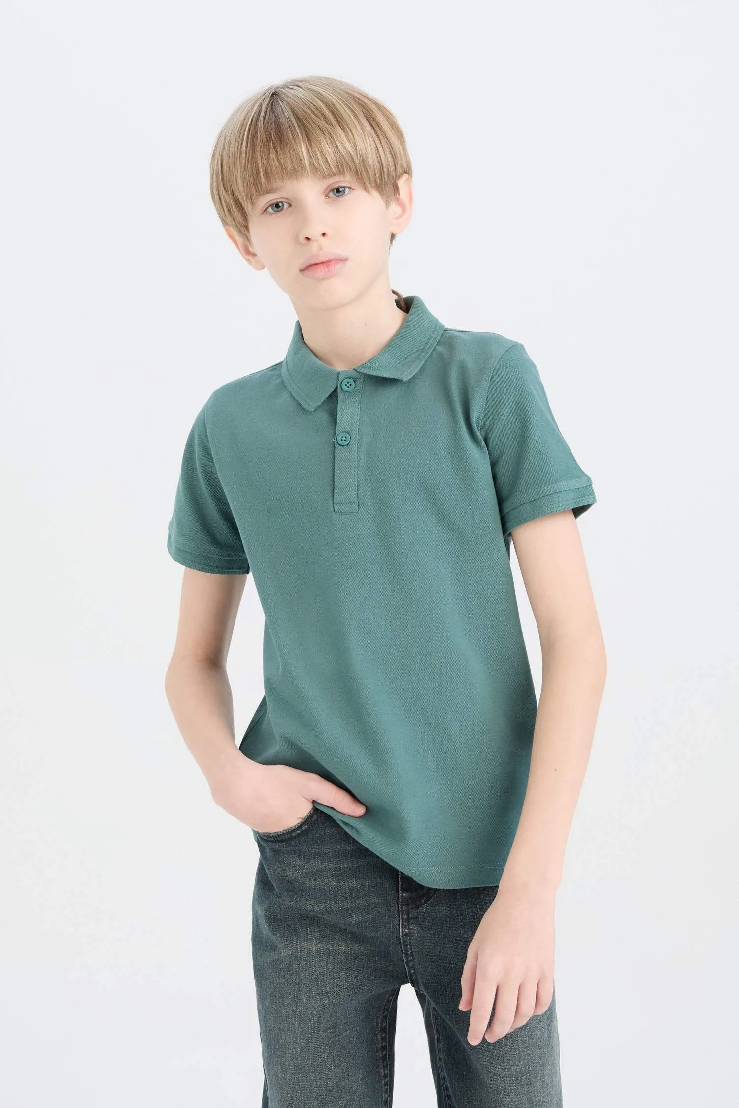 Boy Basic Pique Short Sleeve Polo T-Shirt