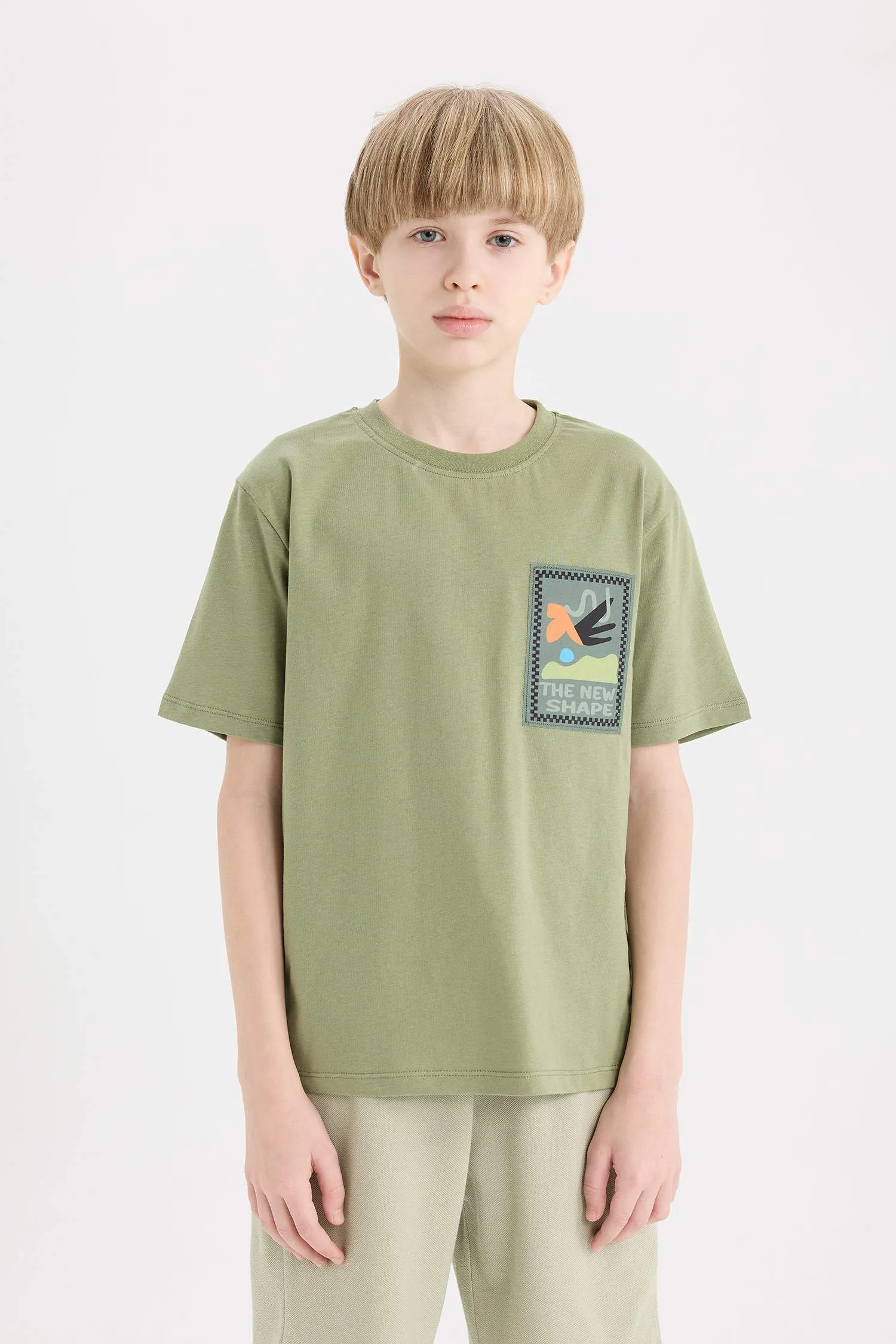 Boy Crew Neck Embroidered Short Sleeve T-Shirt