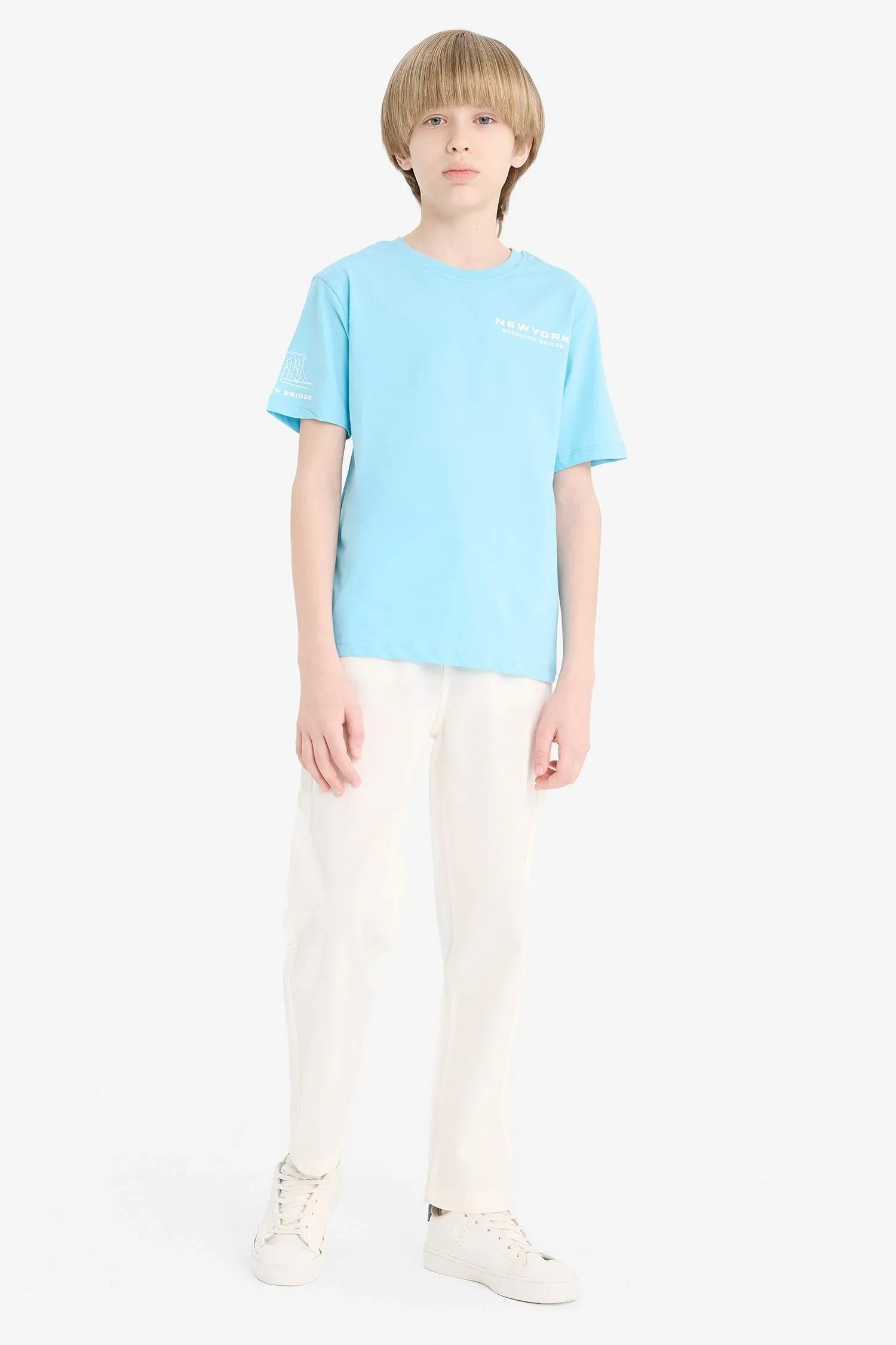Boy Crew Neck Printed Short Sleeve T-Shirt