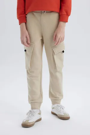 Boy Elastic Waistband Cargo Sweatpants