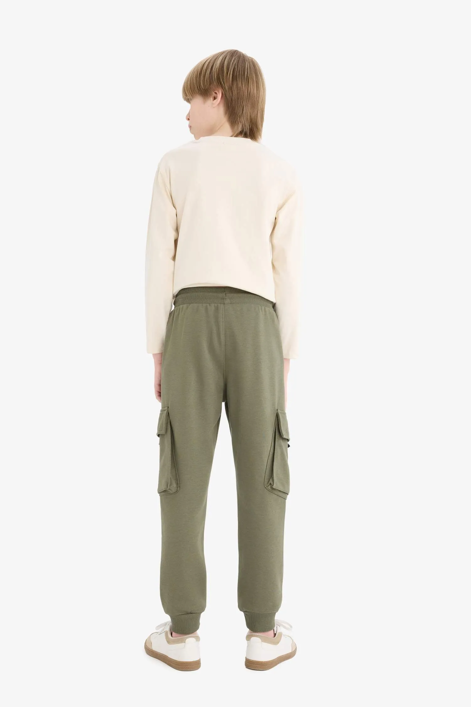 Boy Elastic Waistband Cargo Sweatpants