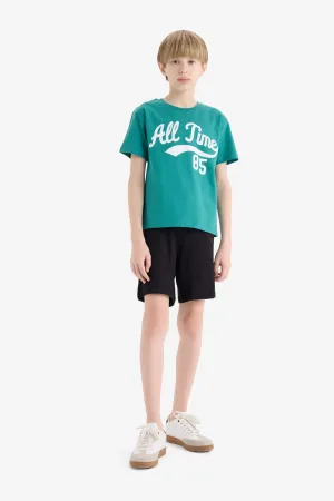 Boy Printed Short Sleeve T-Shirt Shorts 2 Piece Set