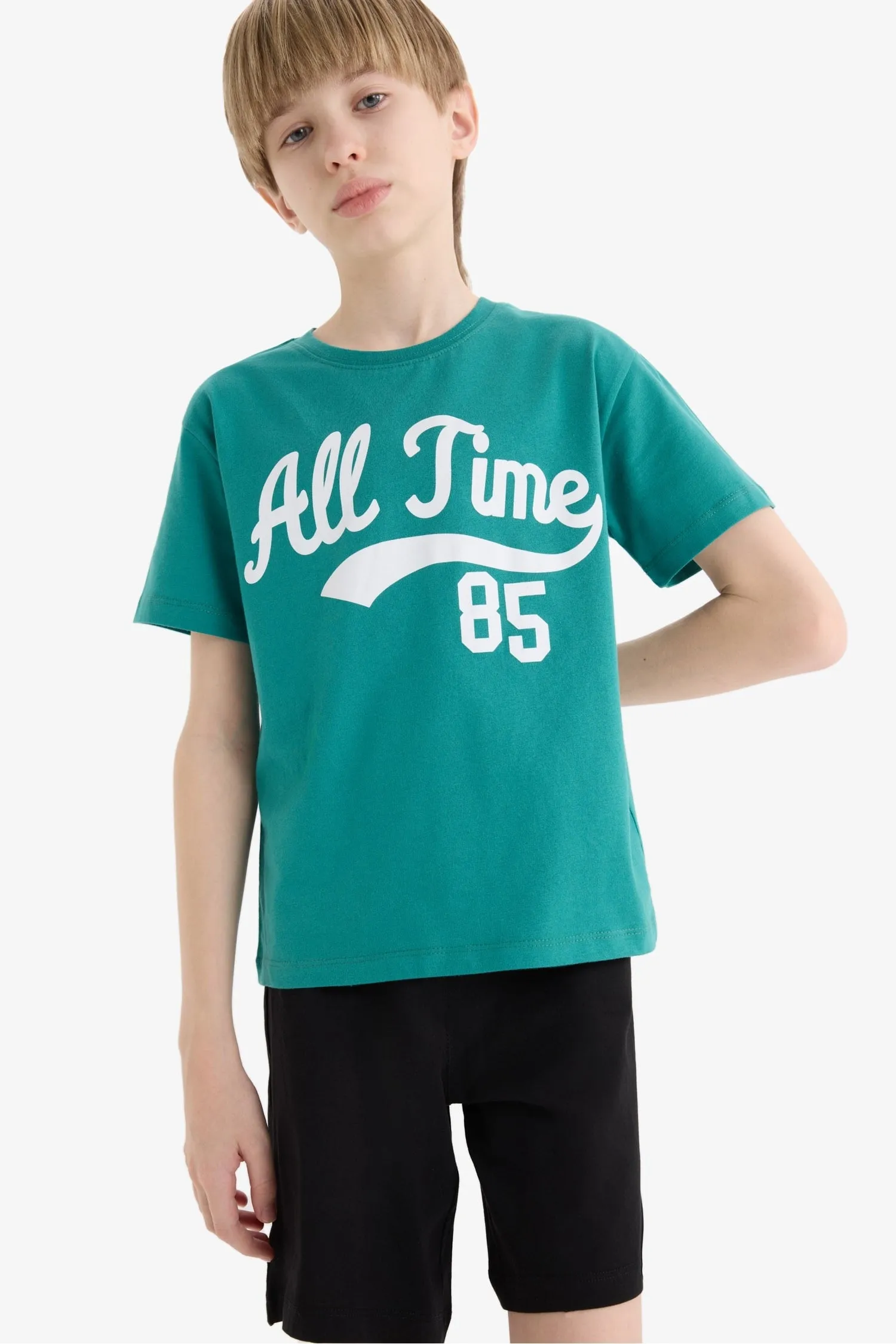 Boy Printed Short Sleeve T-Shirt Shorts 2 Piece Set