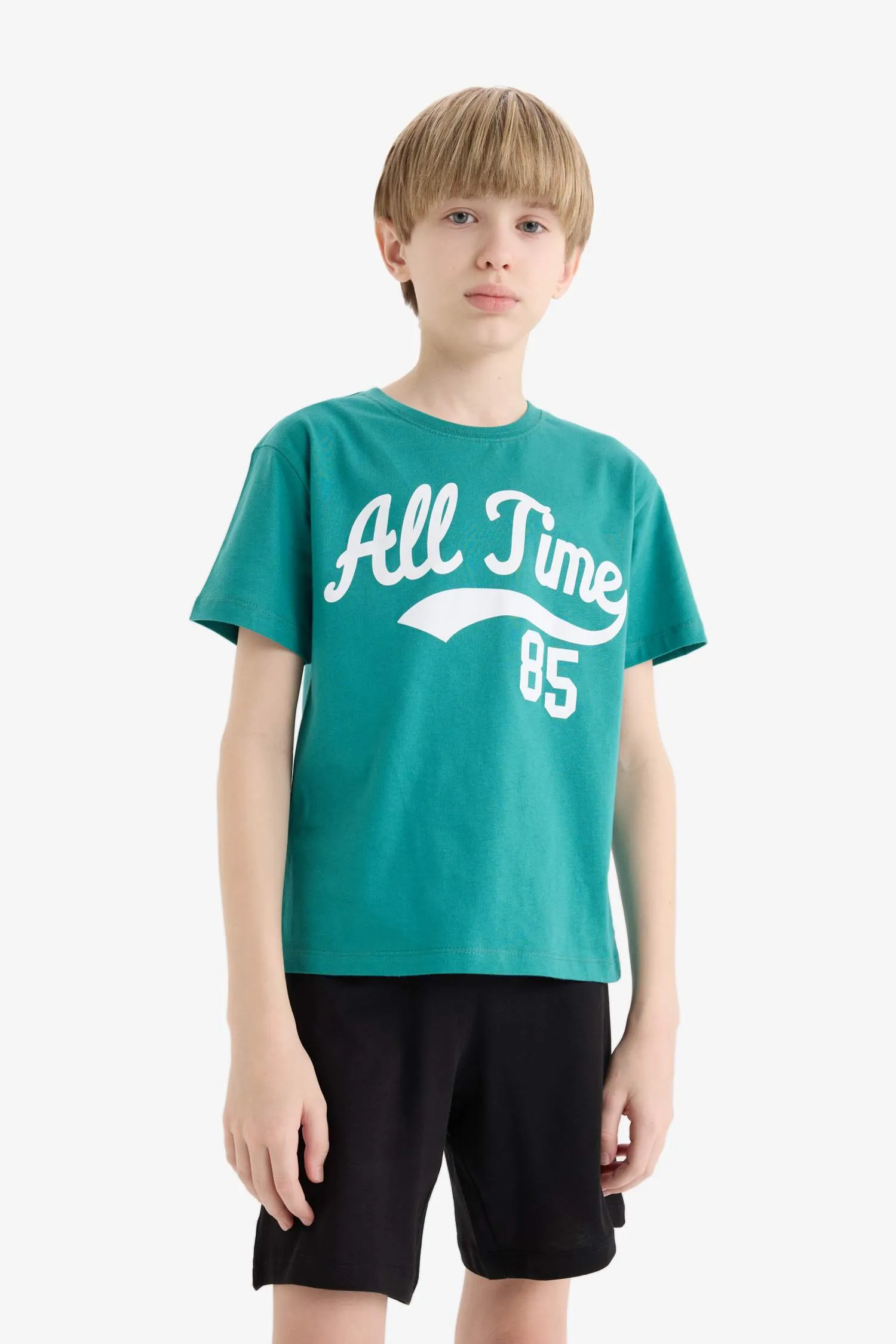 Boy Printed Short Sleeve T-Shirt Shorts 2 Piece Set