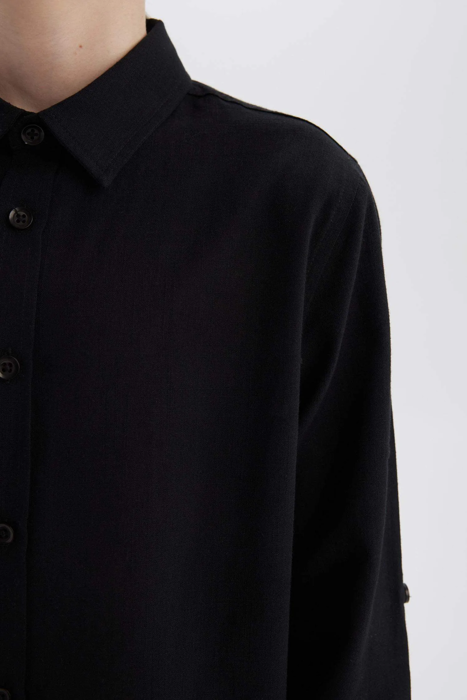 Boy Regular Fit Linen Look Shirt