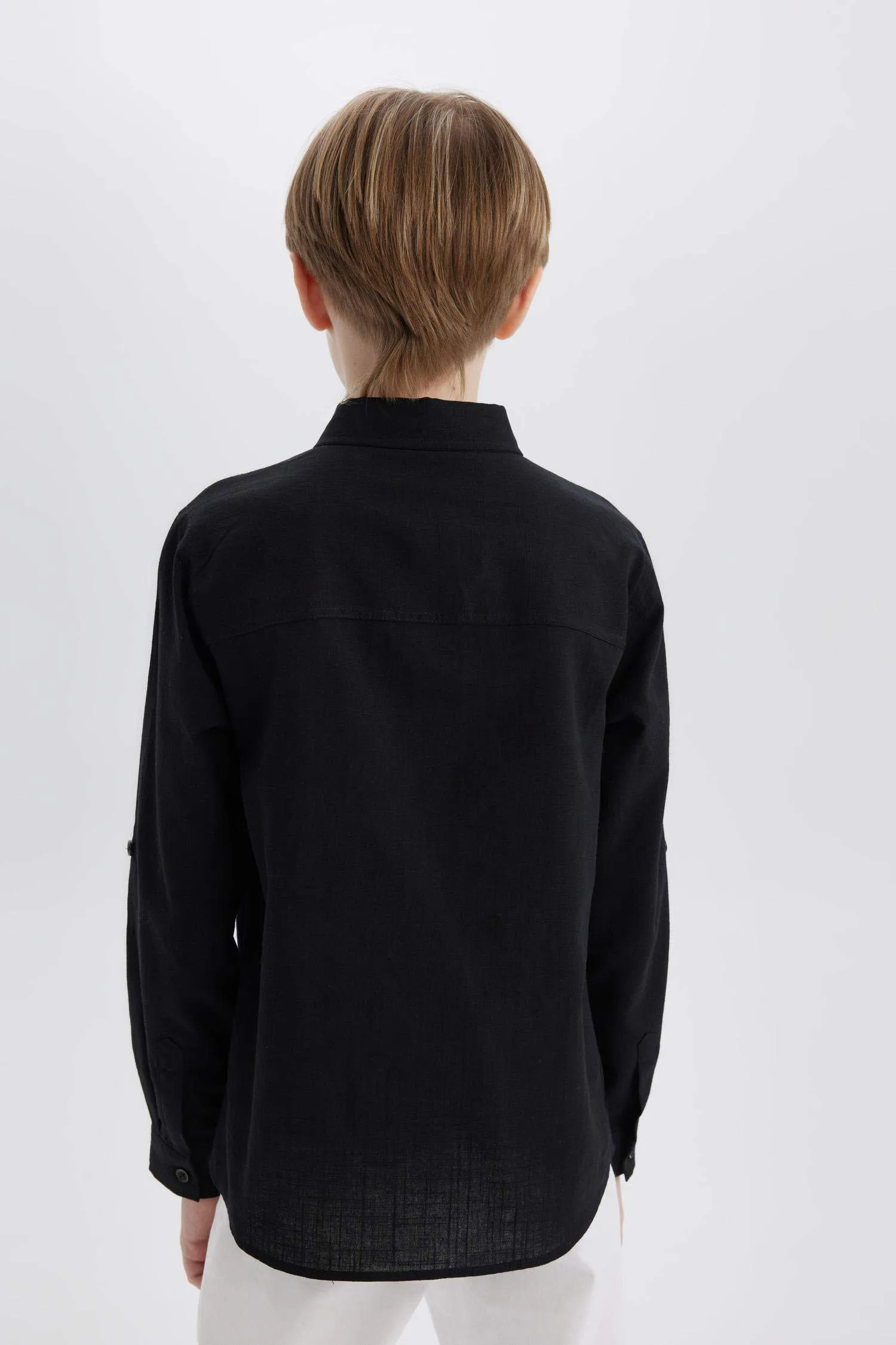 Boy Regular Fit Linen Look Shirt