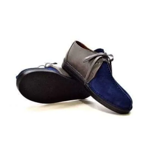 British Walkers Kingston Men's Navy Blue and Gray Suede