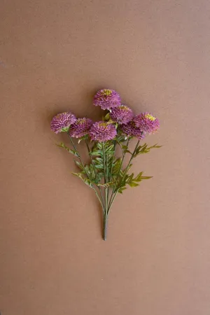 Bundle of 7 Artificial Purple Ball Dahlias (Pack of 6)