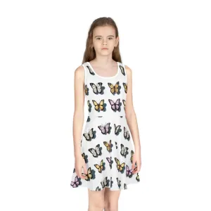 Butterflies Girls Sleeveless Sundress for Summer Fun