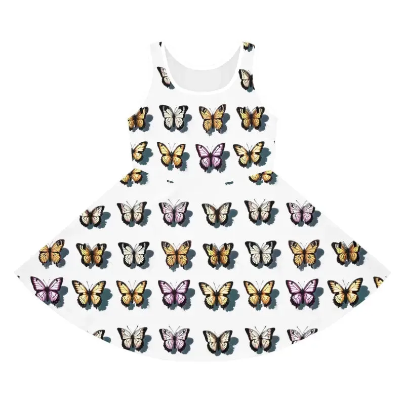 Butterflies Girls Sleeveless Sundress for Summer Fun