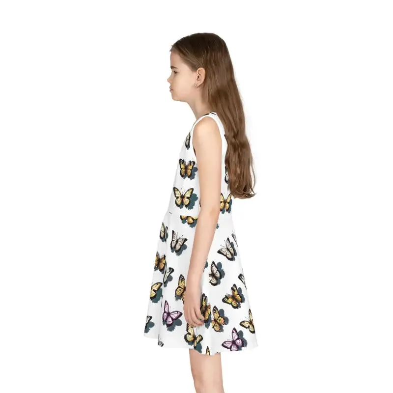 Butterflies Girls Sleeveless Sundress for Summer Fun