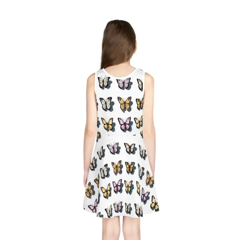 Butterflies Girls Sleeveless Sundress for Summer Fun