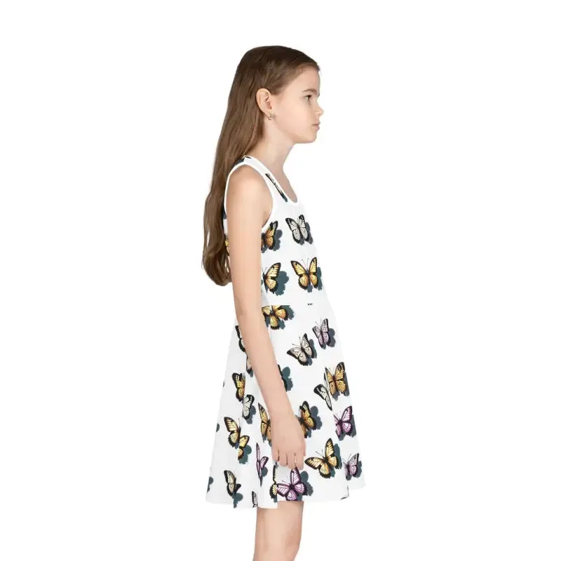 Butterflies Girls Sleeveless Sundress for Summer Fun